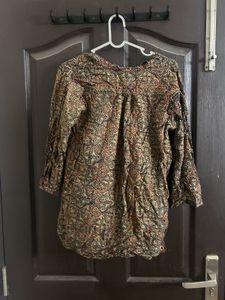 Bohemian Print Long Sleeve Tunic Top