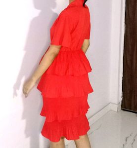 Doll Like Beautiful Bright Red Tier Dress