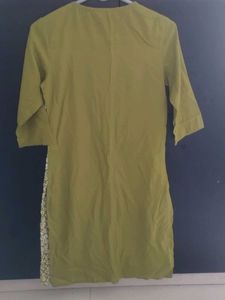 Green Kurta with White Print