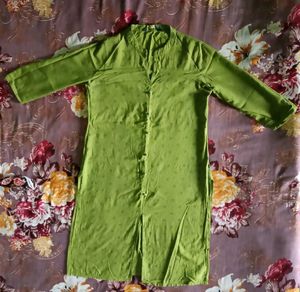 Lime Green Printed Kurta