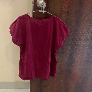 Maroon Graphic Print T-Shirt