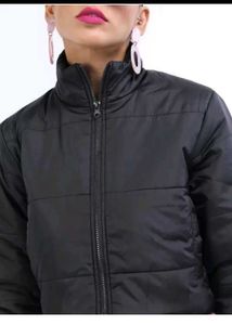 ketch Black Cropped Puffer Jacket