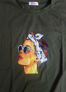 Stylish olive Graphic Print T-shirt - 2