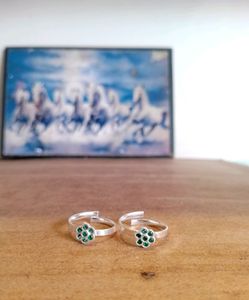 Green Diamond Toerings Pure Silver