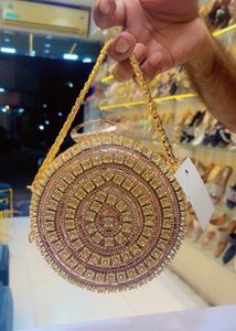 Round Beaded Clutch Bag