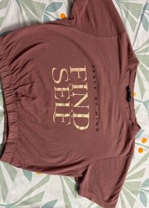 dusty mauve/brown graphic T-shirt
