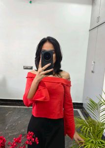 Red Off-Shoulder Top