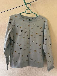 Cute Graphic Print Sweatshirt