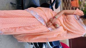 Peach Embellished Saree