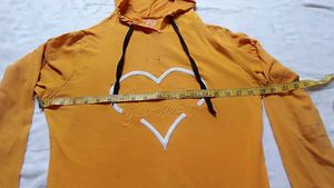 Yellow Heart Print Hoodie