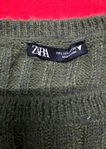 Zara Ribbed Short Sleeve Sweater