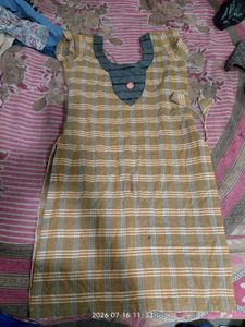 Brown Plaid Kurta