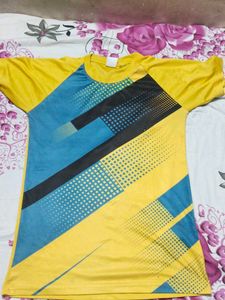Vibrant Yellow & Blue Graphic Tee