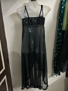 Black Lace &amp; Sheer Nightgown