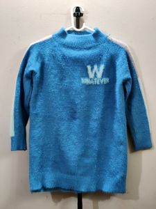 women's imported blue knitted sweater