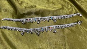 Elegant Silver Anklets with Bells ( Payel)