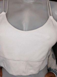 NEW YORKER White Ribbed Seamless Camisole Sports B