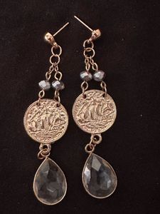Vintage reversibile Coin Drop Earrings