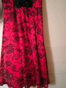 Red Floral Lace Dress