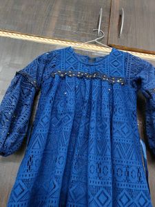 Elegant Blue Lace Gown