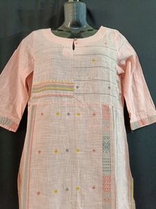 Peach Linen Tunic Dress