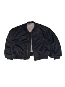 Korean Cropped Black Bomber Jacket | Unisex|