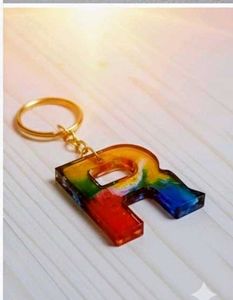 Rainbow Letter Keychain customized
