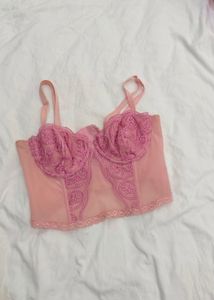 Pink Embroidered Corset top