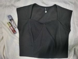 Negotiate this Black Cropped Top