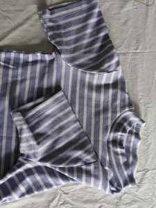 Striped High Neck Top