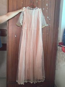 Elegant Peach Embellished Gown