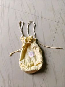 Cute Yellow Polka Dot Drawstring Pouch