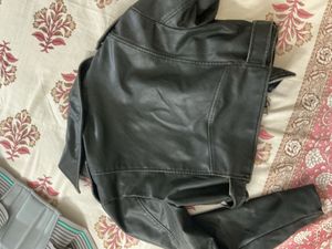 Zara Black Faux Leather Biker Jacket