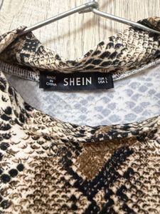 Snake Print Mock Neck Top