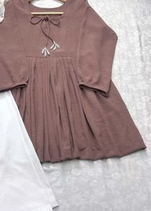 very beautiful chocolate colour frock with trouser
