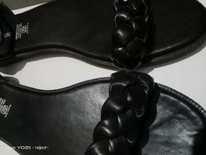 Chic Black Braided Flat Sandals