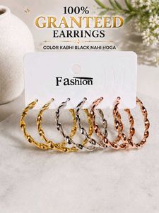 3 pairs Twisted Hoop Earrings Set