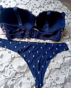 Floral Print Lace Trim Bra &amp; Panty Set