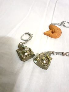 3 Keychains Combo Ganesh Keychain Fish Key Chain