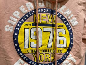 Pink Cropped Graphic Hoodie