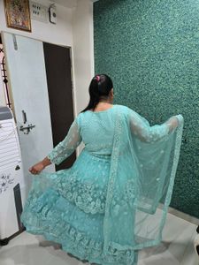Elegant Teal Embroidered Lehenga Choli