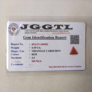 4.10 CTS. Red Italian Triangular Coral Gemstone