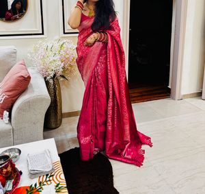 Elegant Pink Kanjeevaram Silk Saree