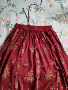 Maroon Ethnic Skirt