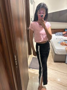 black side cutout pants
