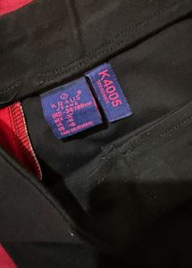 Black Jegging Pants with Red Stripe