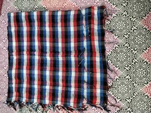 Unisex Plaid Scarf with Fringes