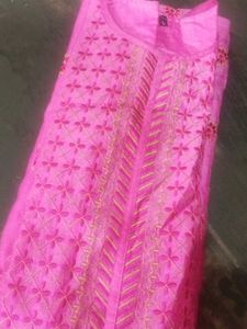 Vibrant Pink Embroidered Kurta