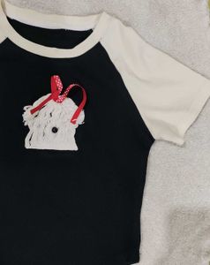 Cute Dog Graphic Raglan Tee