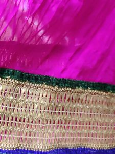 Skirt Pink Golden Lace Ethnic Tassles Brand New Bright Pink